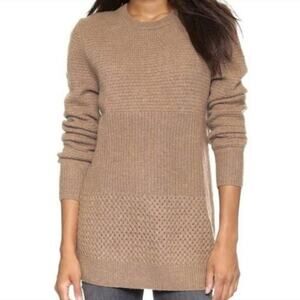 EQUIPMENT Rei Cashmere Wool Crewneck Sweater In Tan Brown Quiet Luxury Size XS